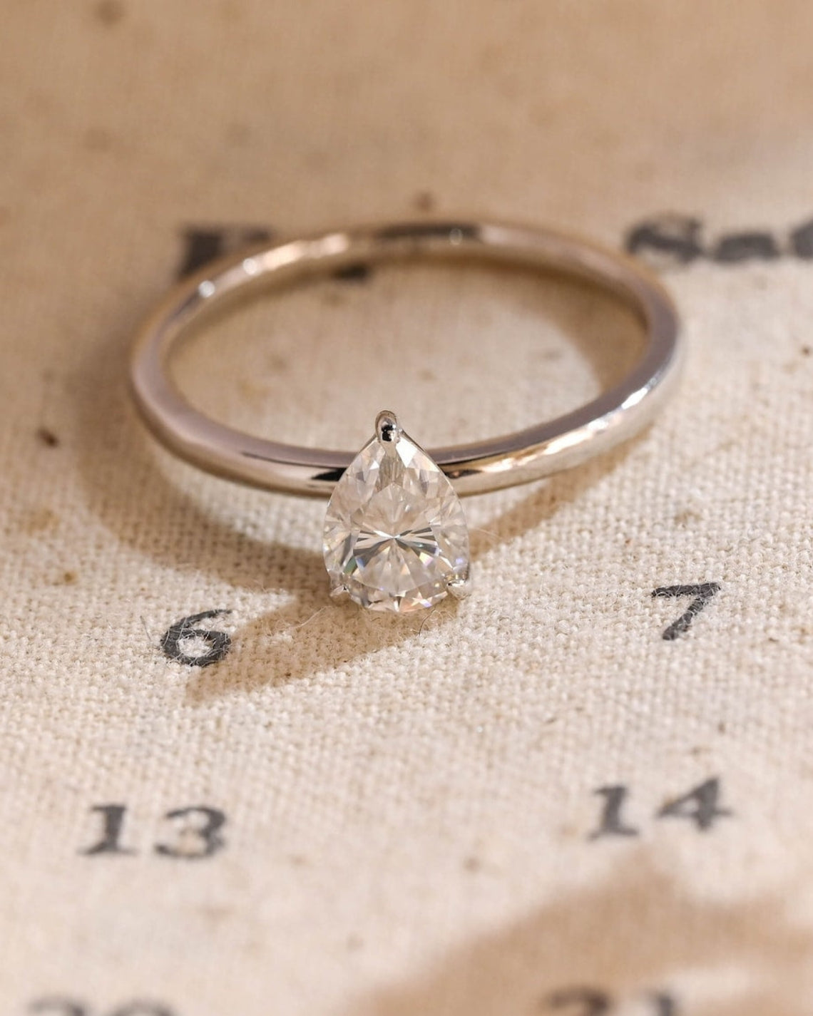 Pear Cut Lab Grown Diamond Solitaire Engagement Ring – 10K/14K/18K Gold & Platinum – 1.0–3.5 CT