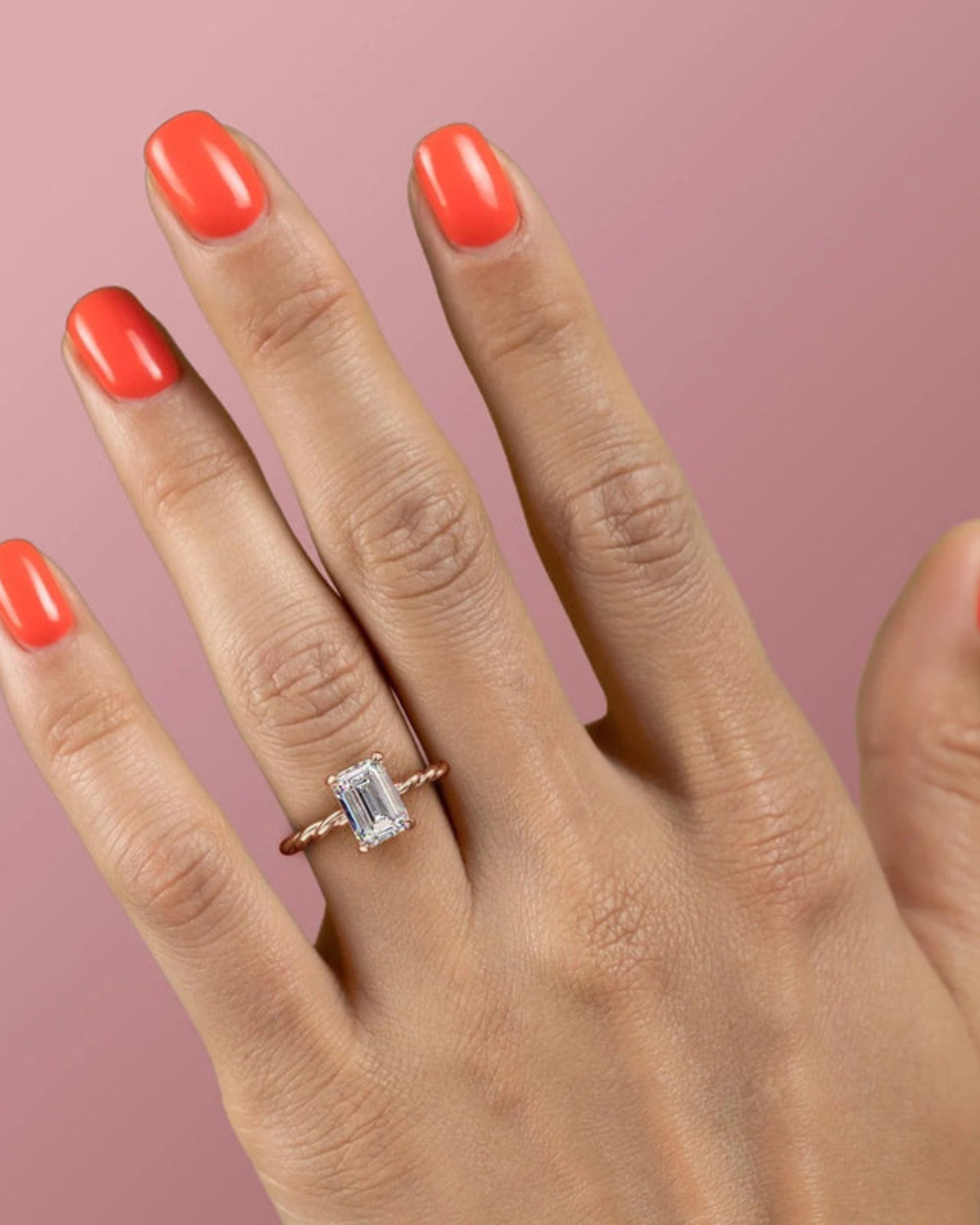 Emerald Cut Lab Grown Diamond Hidden Halo Engagement Ring – 1.0 - 3.50 CT