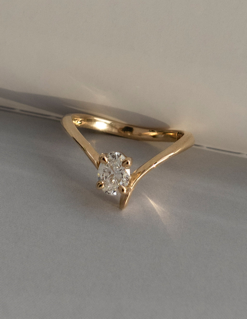 Oval Cut Lab Grown Diamond Solitaire Engagement Ring – 10K/14K/18K Gold & Platinum – 1.0–3.5 CT