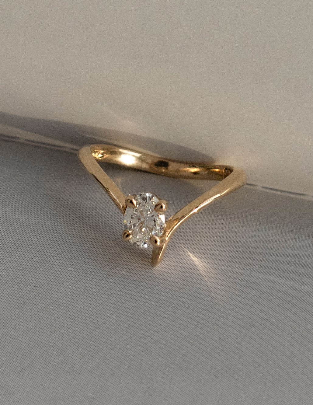 Oval Cut Lab Grown Diamond Solitaire Engagement Ring – 10K/14K/18K Gold & Platinum – 1.0–3.5 CT