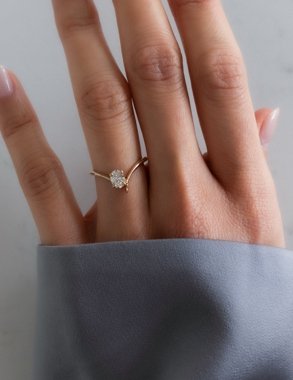 Oval Cut Lab Grown Diamond Solitaire Engagement Ring – 10K/14K/18K Gold & Platinum – 1.0–3.5 CT