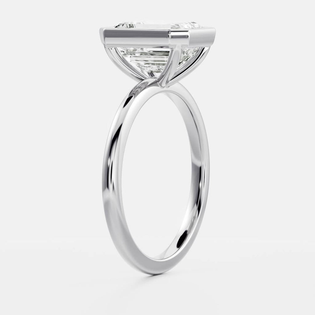1.0 - 3.50 CT Emerald Cut Lab Grown Diamond Solitaire Engagement Ring