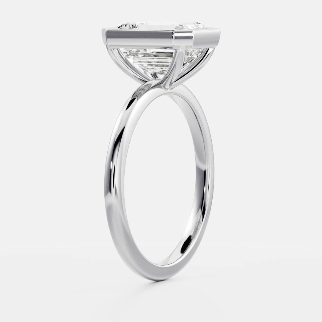 1.0 - 3.50 CT Emerald Cut Lab Grown Diamond Solitaire Engagement Ring