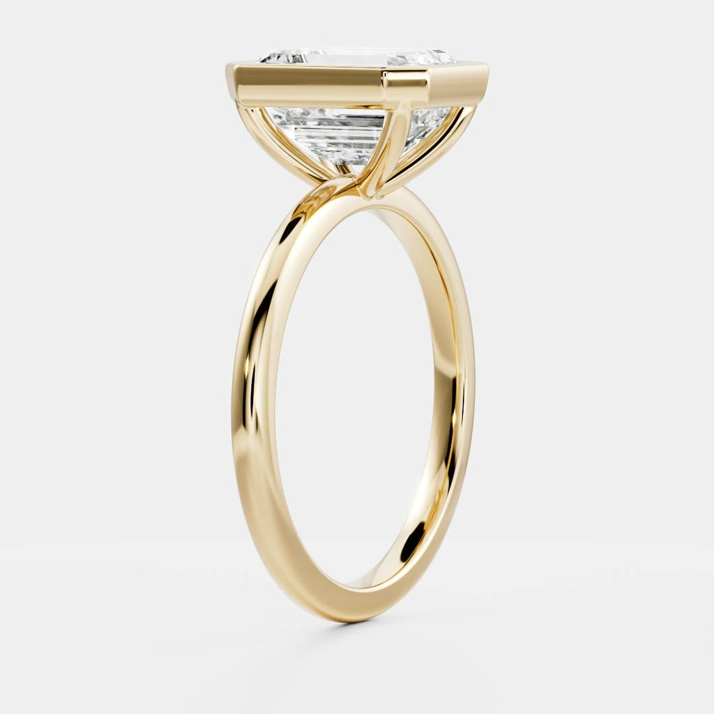 1.0 - 3.50 CT Emerald Cut Lab Grown Diamond Solitaire Engagement Ring