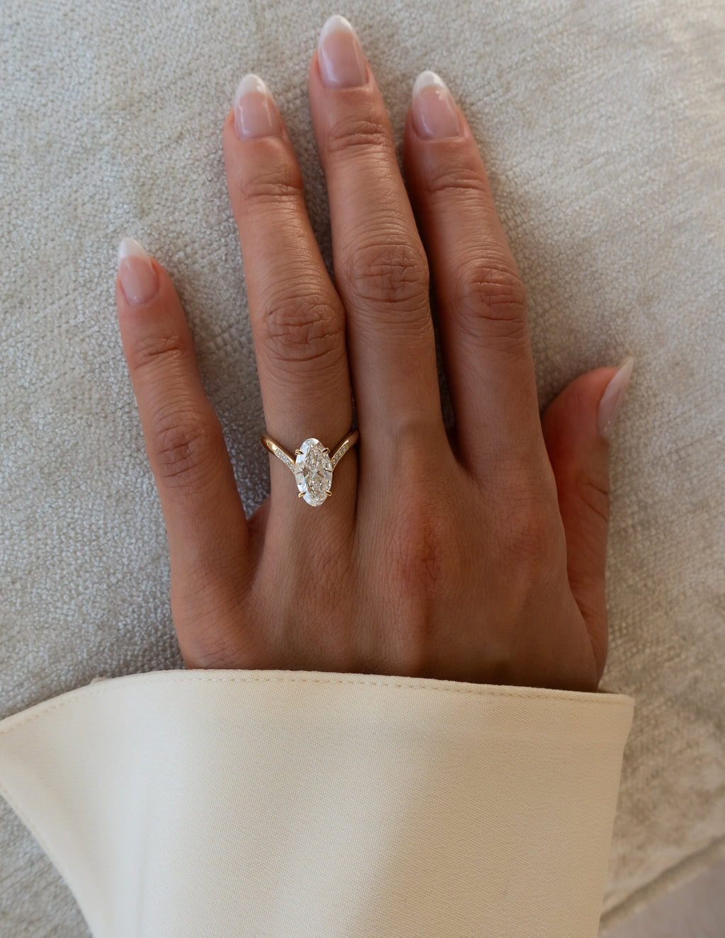 1.0 - 3.50 CT Pavé Oval Lab Grown Diamond Engagement Ring