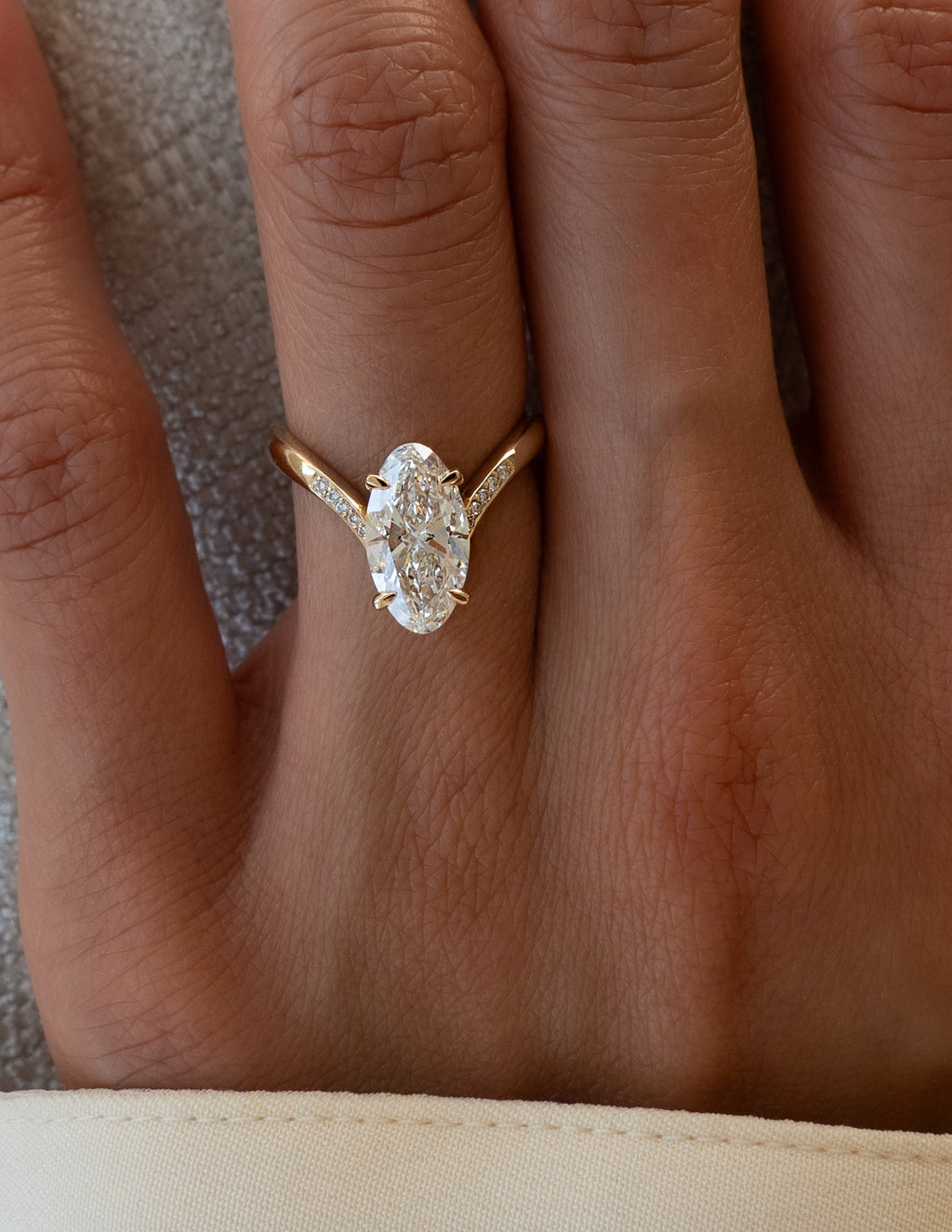 1.0 - 3.50 CT Pavé Oval Lab Grown Diamond Engagement Ring