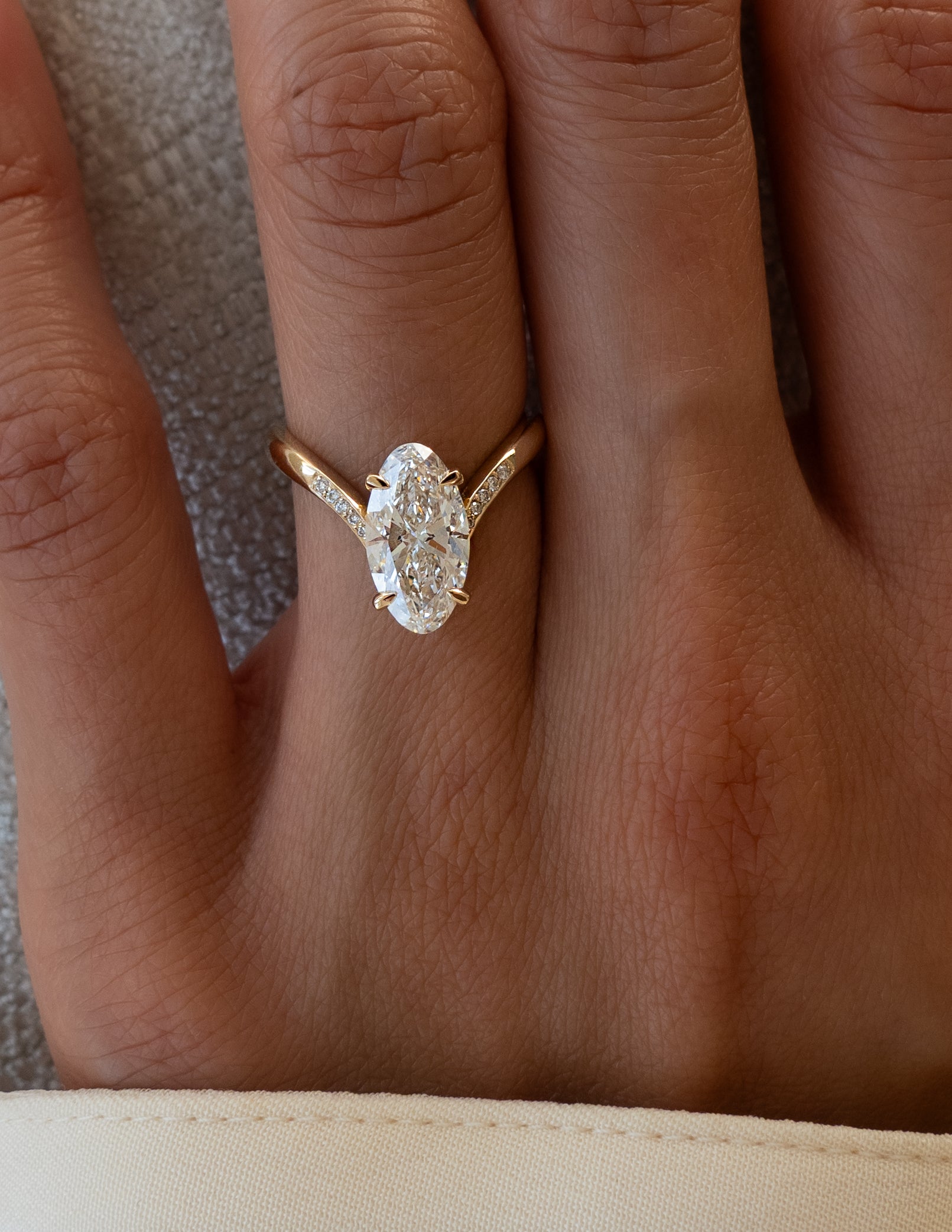 1.0 - 3.50 CT Pavé Oval Lab Grown Diamond Engagement Ring