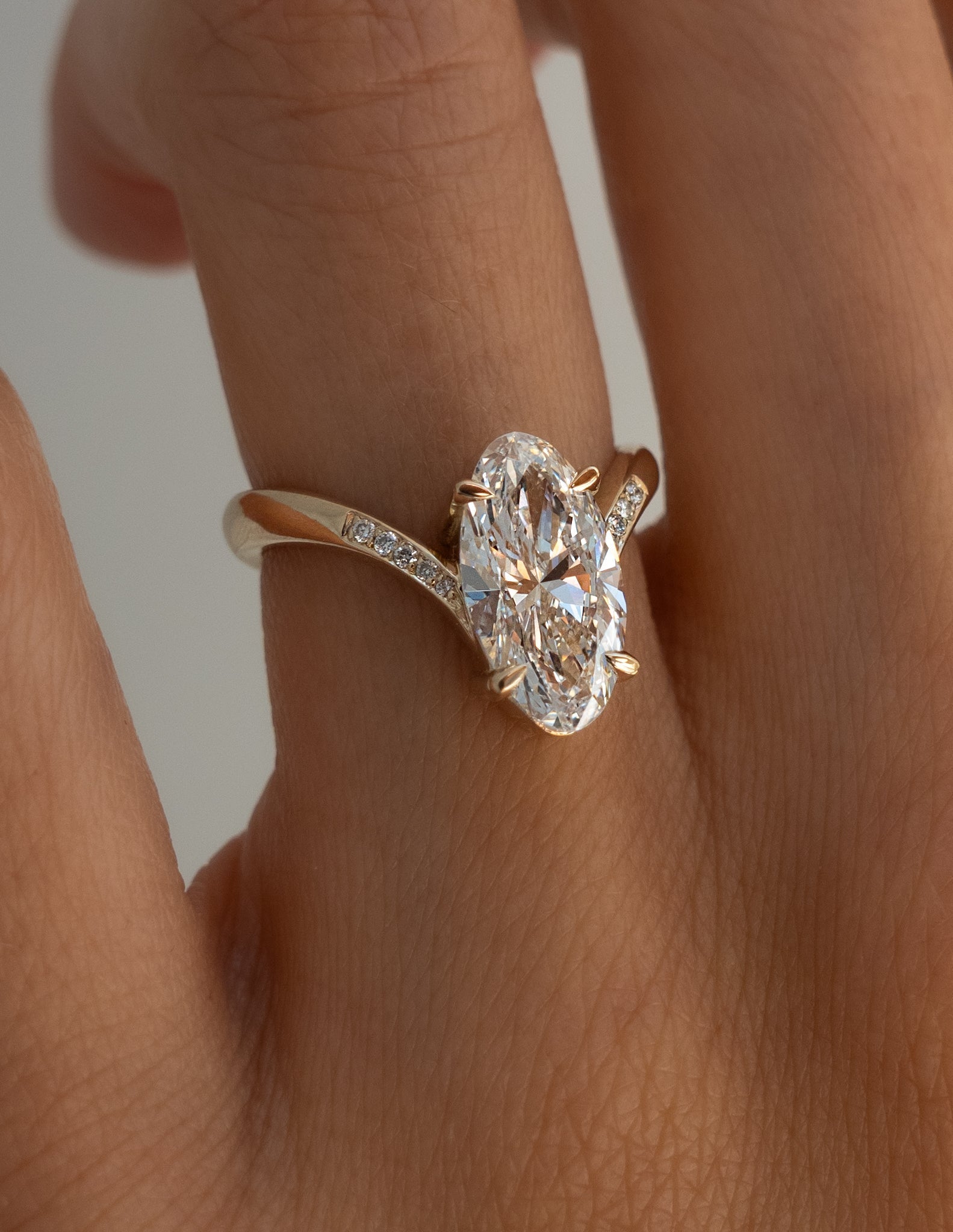 1.0 - 3.50 CT Pavé Oval Lab Grown Diamond Engagement Ring