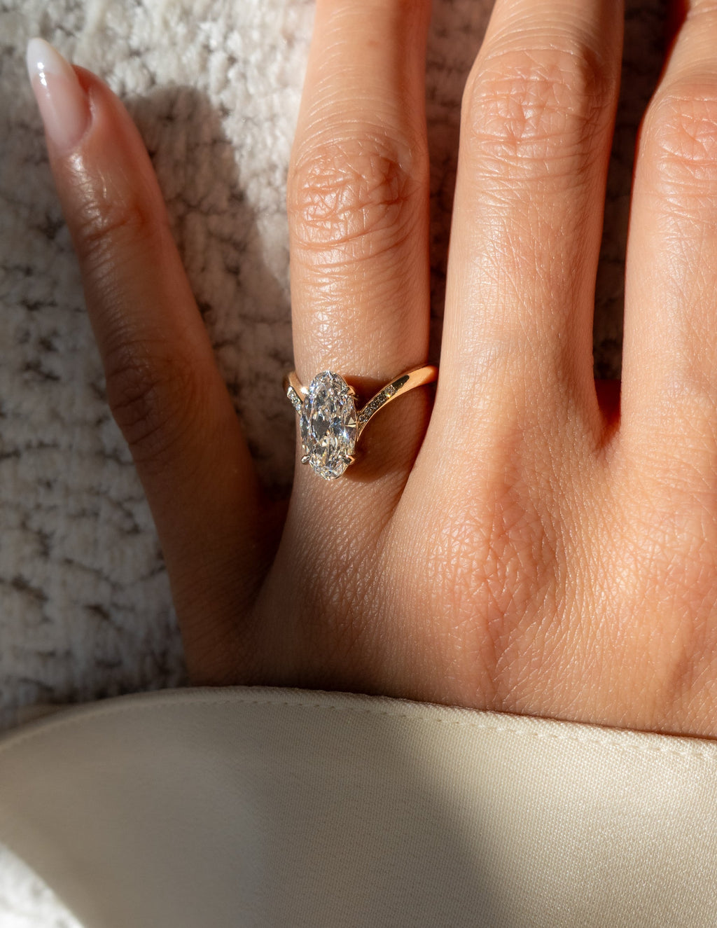 1.0 - 3.50 CT Pavé Oval Lab Grown Diamond Engagement Ring