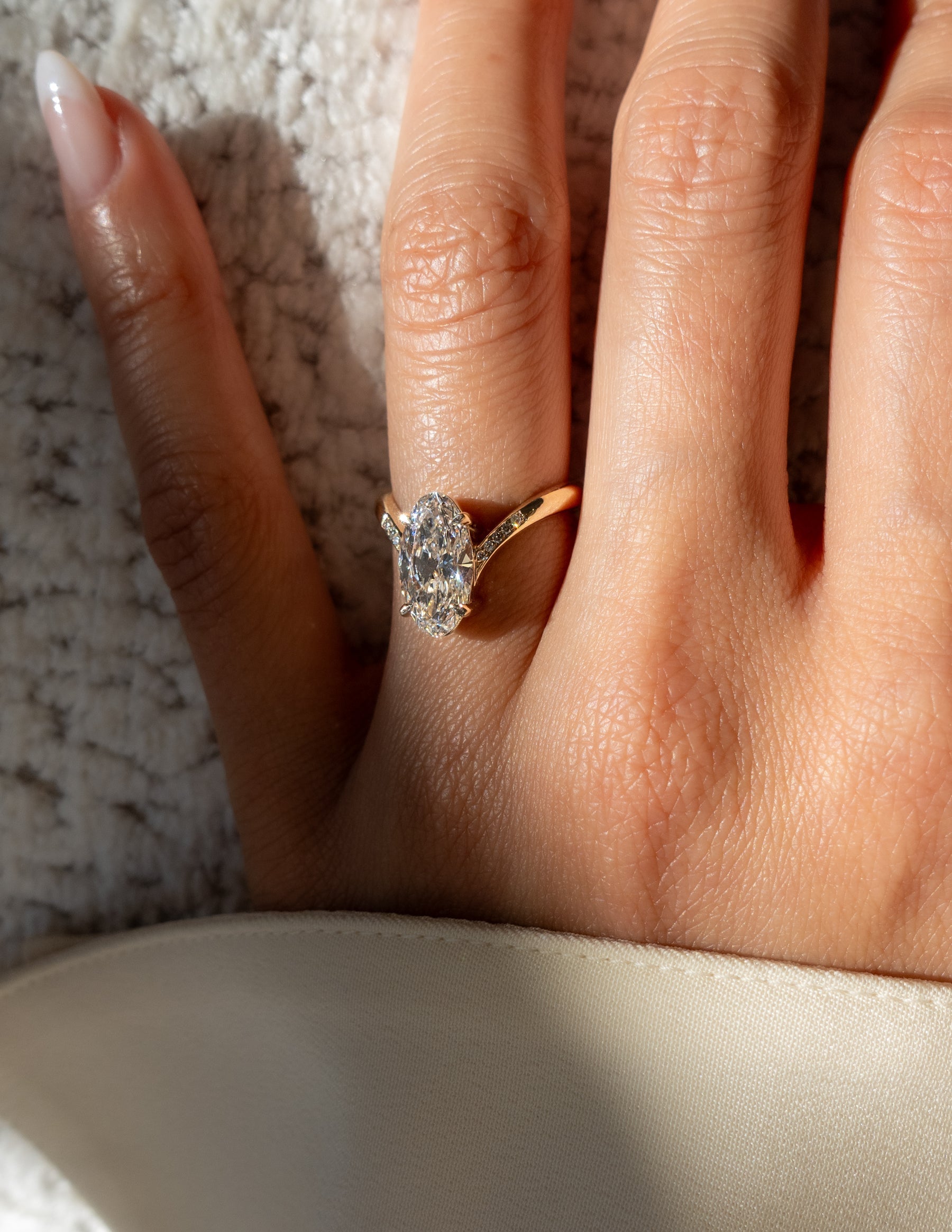 1.0 - 3.50 CT Pavé Oval Lab Grown Diamond Engagement Ring