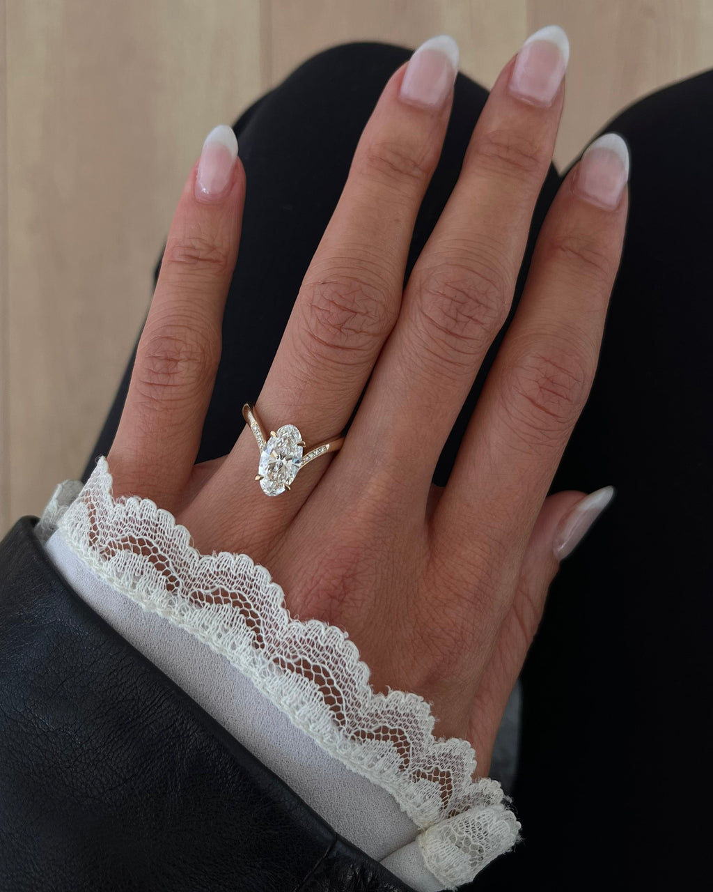1.0 - 3.50 CT Pavé Oval Lab Grown Diamond Engagement Ring