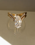 Elegant Oval Lab Grown Diamond Solitaire Bridal Set