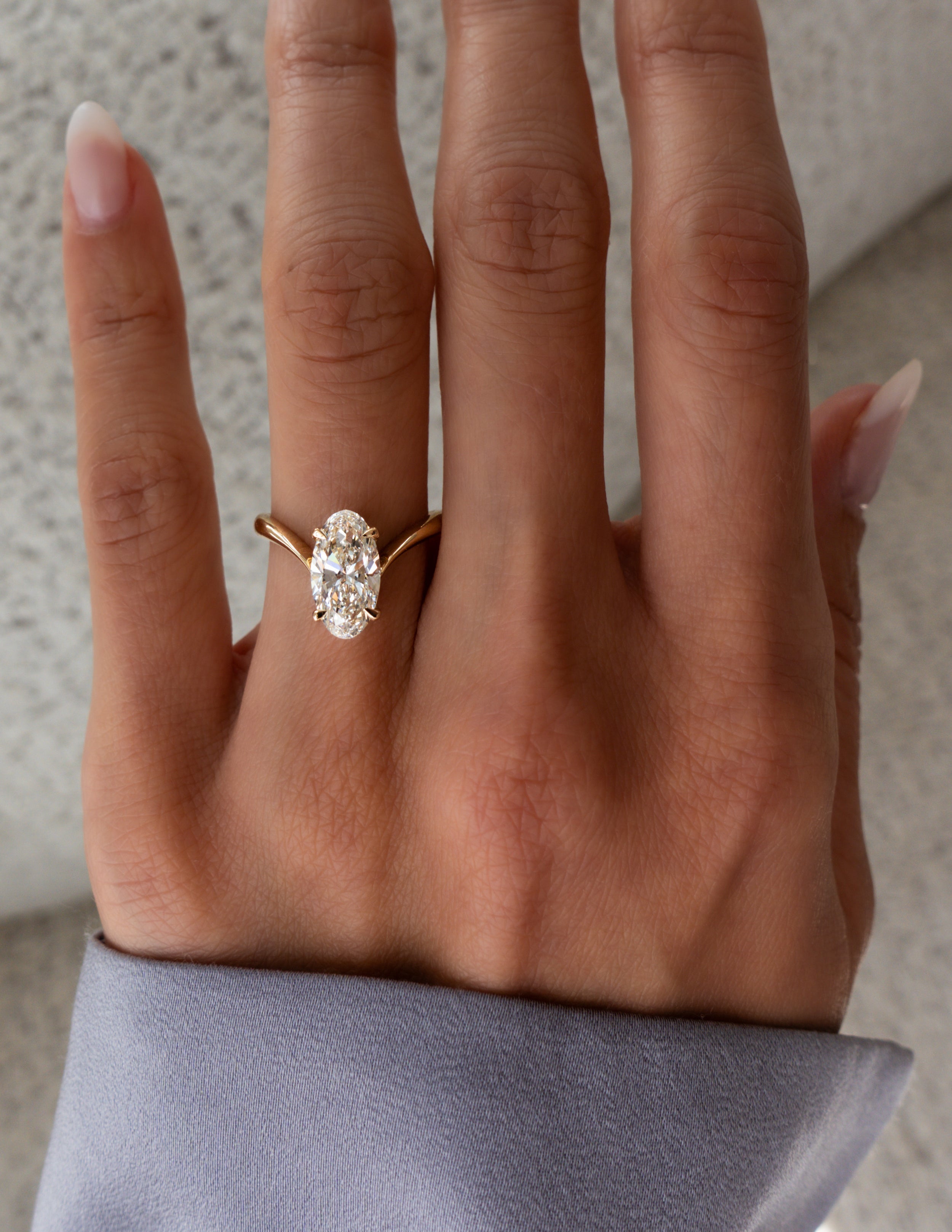 Elegant Oval Lab Grown Diamond Solitaire Engagement Ring – 1.0 - 3.50 CT