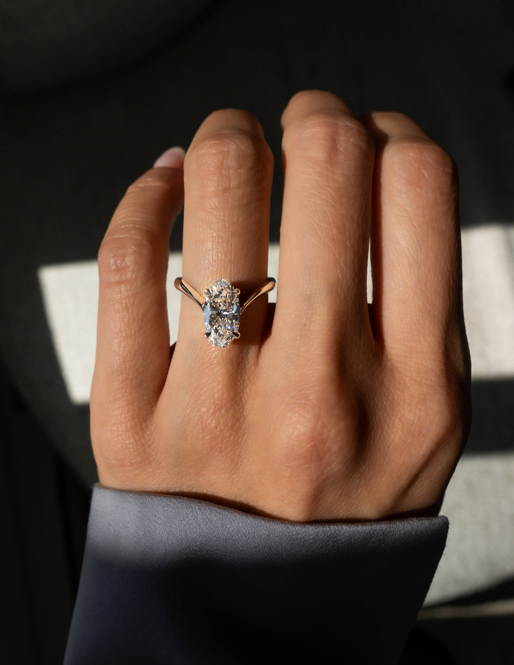 Elegant Oval Lab Grown Diamond Solitaire Engagement Ring – 1.0 - 3.50 CT