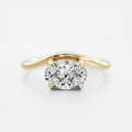 Oval Lab Grown Diamond Curved Setting Engagement Ring