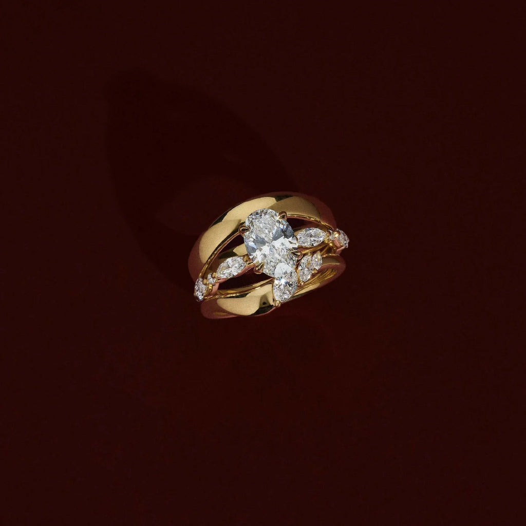 Elegant Oval Lab Grown Diamond Pavé Engagement Ring – 1.0 - 3.50 CT