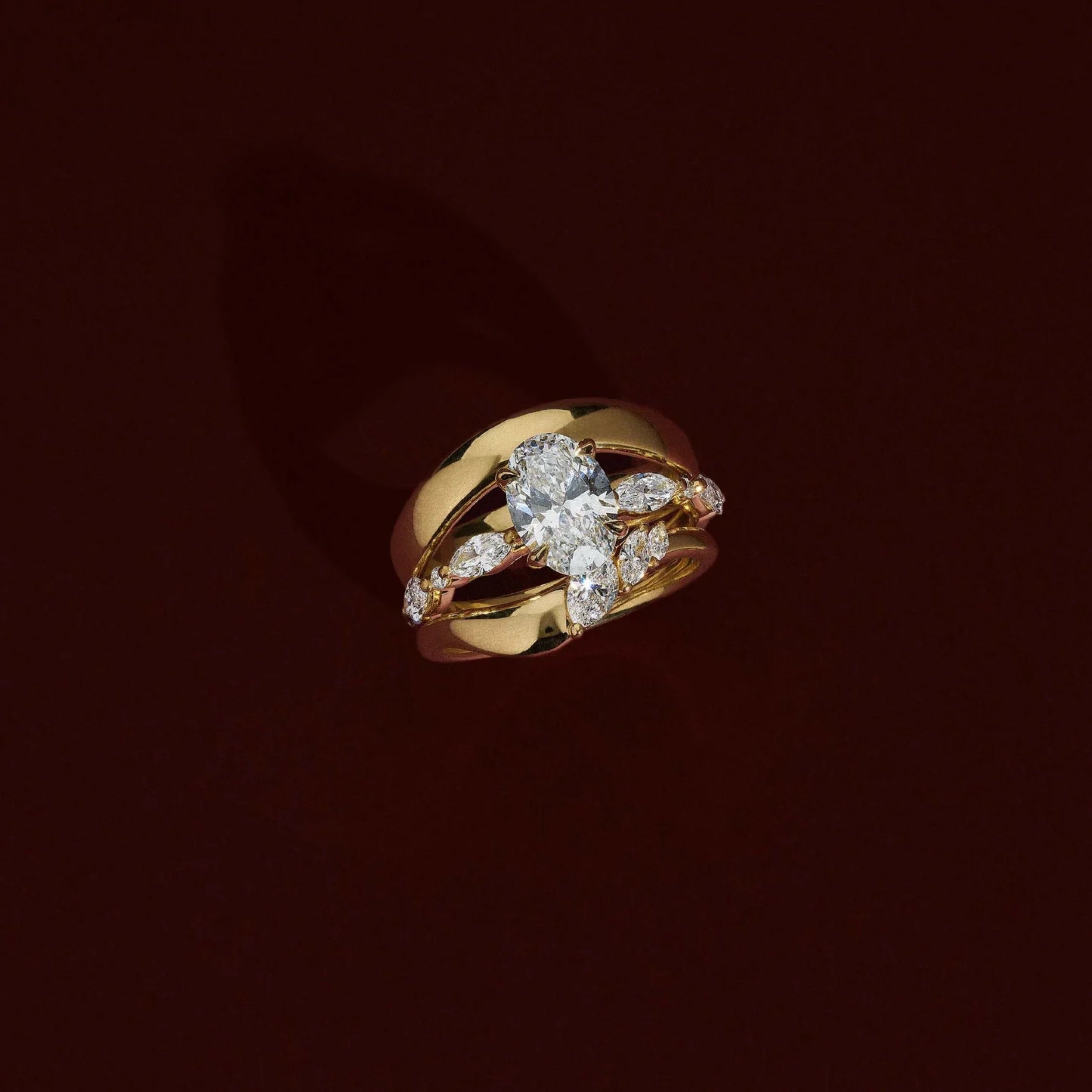 Elegant Oval Lab Grown Diamond Pavé Engagement Ring – 1.0 - 3.50 CT