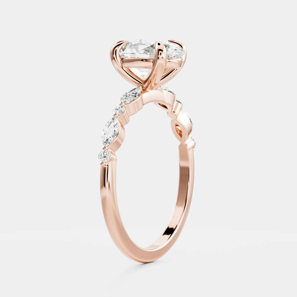 Elegant Oval Lab Grown Diamond Pavé Engagement Ring – 1.0 - 3.50 CT