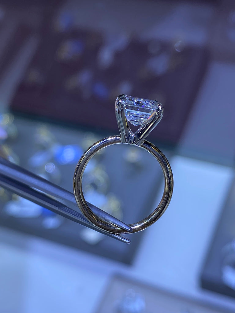 Emerald Cut Lab Grown Diamond Solitaire Engagement Ring – 1.0 - 3.50 CT