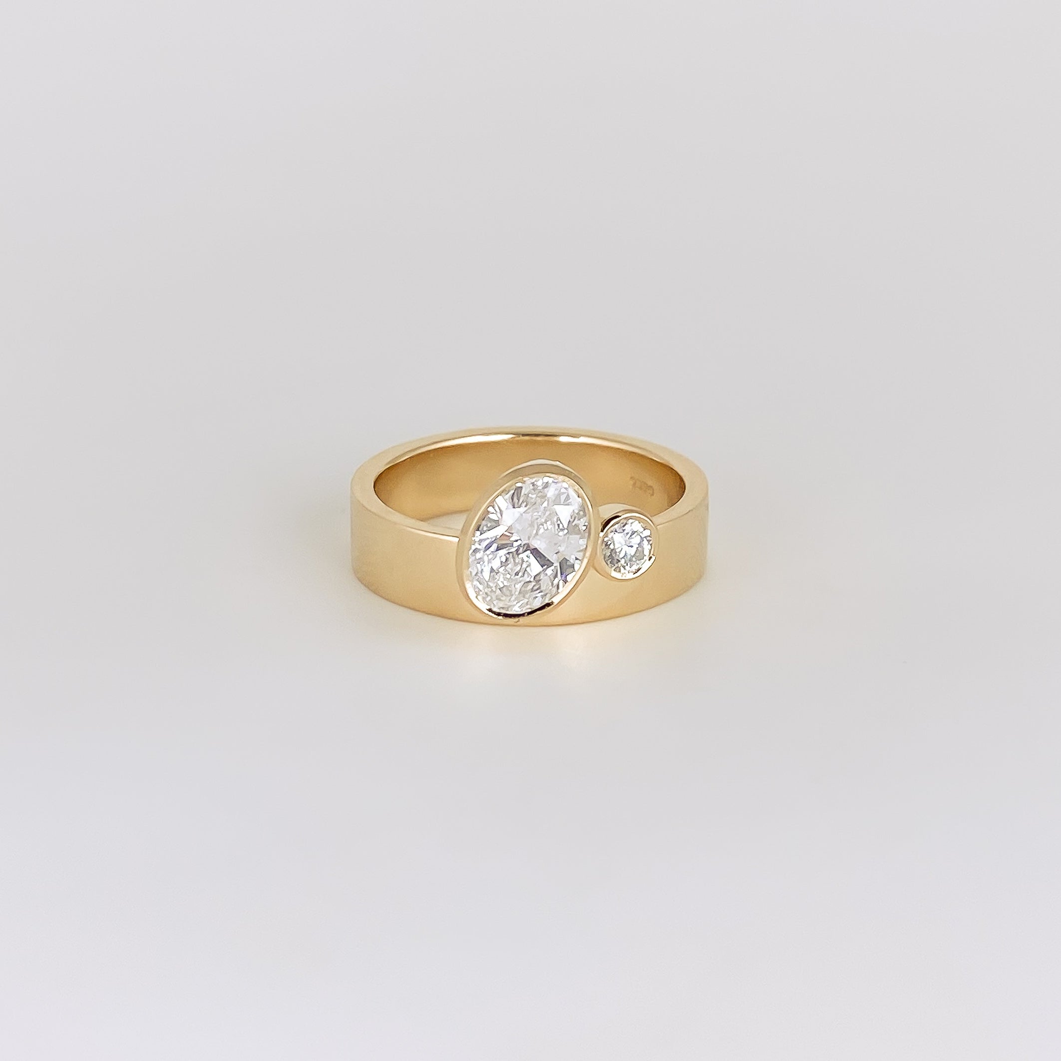 Oval Lab Grown Diamond Unique Setting Engagement Ring