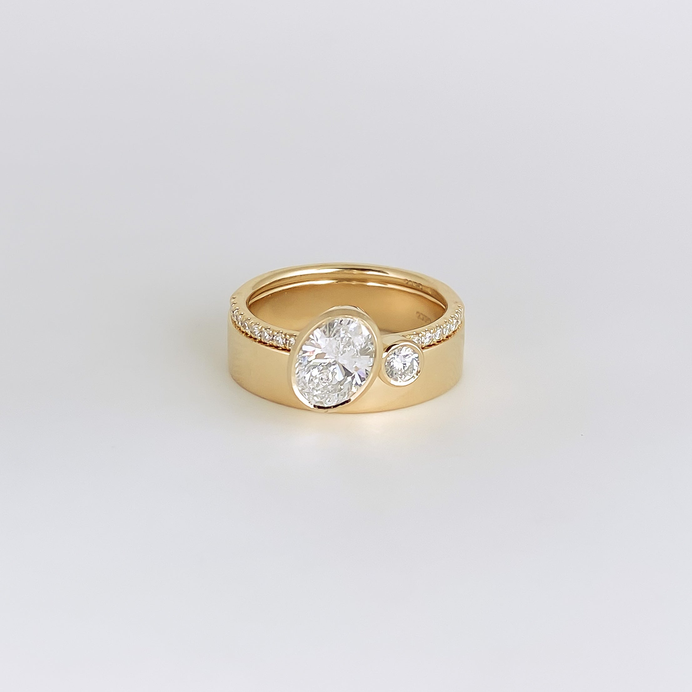 1.0 - 3.50 CT Oval Lab Grown Diamond Unique Setting Engagement Ring