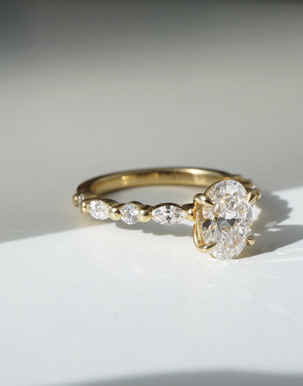 Elegant Oval Lab Grown Diamond Pavé Engagement Ring – 1.0 - 3.50 CT