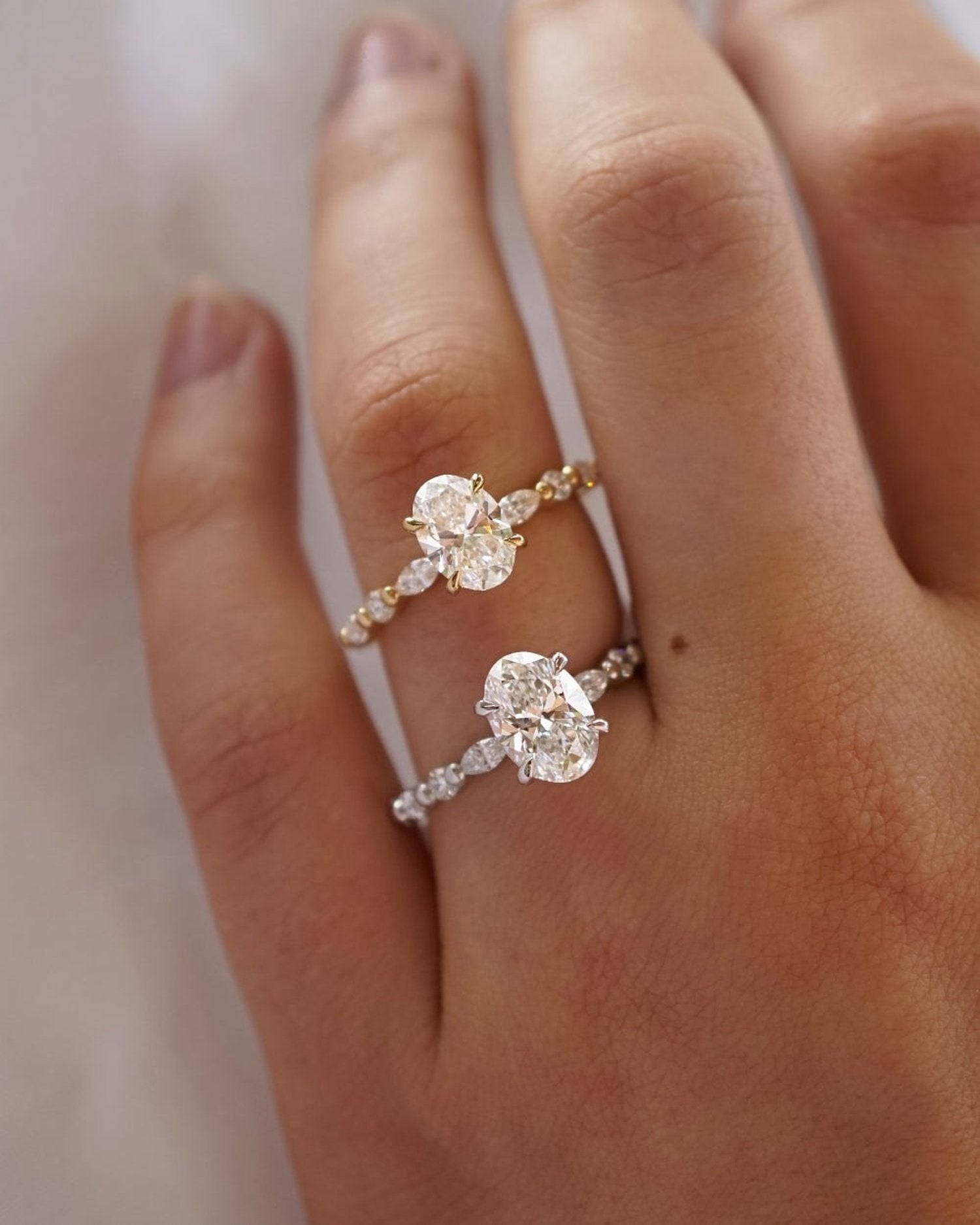 Elegant Oval Lab Grown Diamond Pavé Engagement Ring – 1.0 - 3.50 CT
