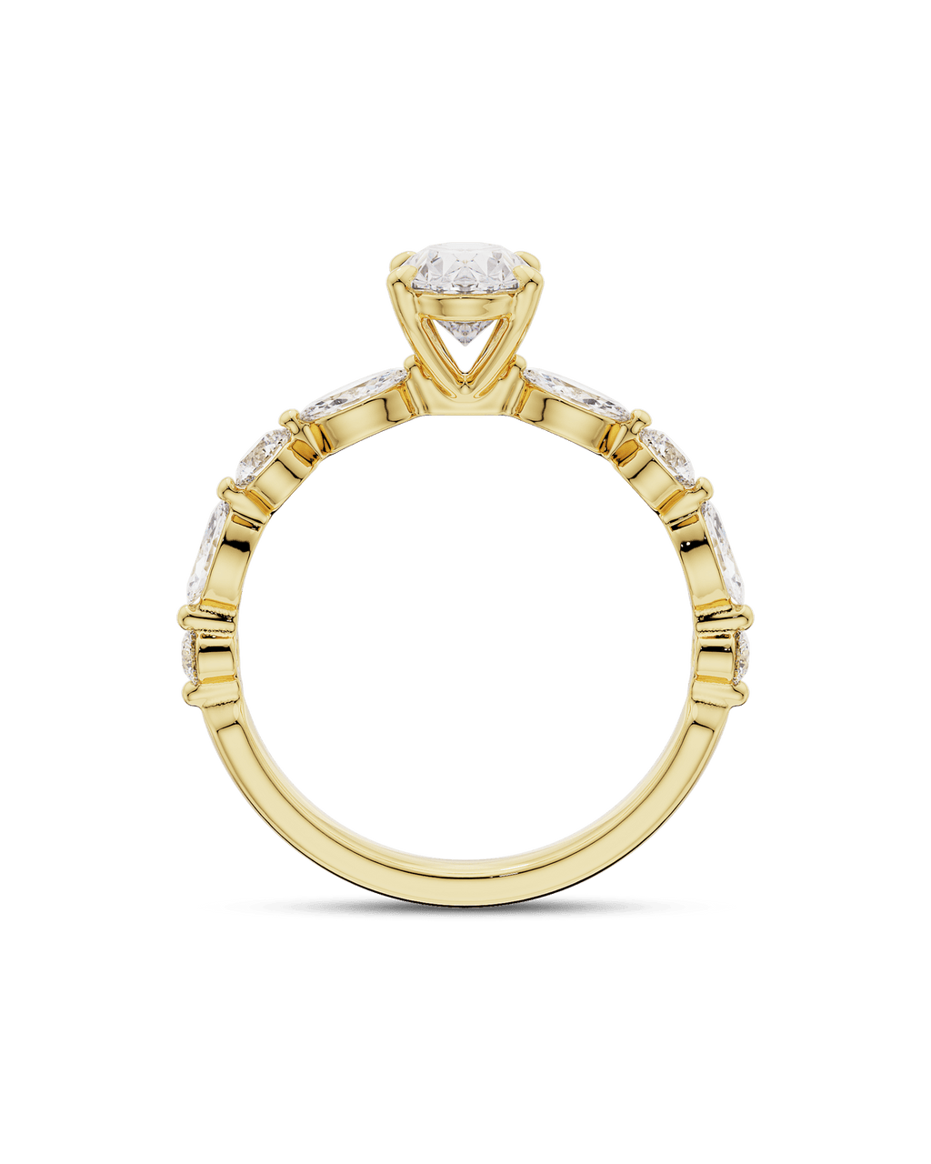 Elegant Oval Lab Grown Diamond Pavé Engagement Ring – 1.0 - 3.50 CT