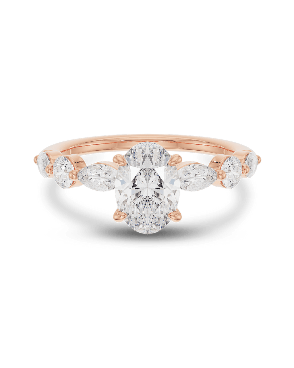 Elegant Oval Lab Grown Diamond Pavé Engagement Ring – 1.0 - 3.50 CT