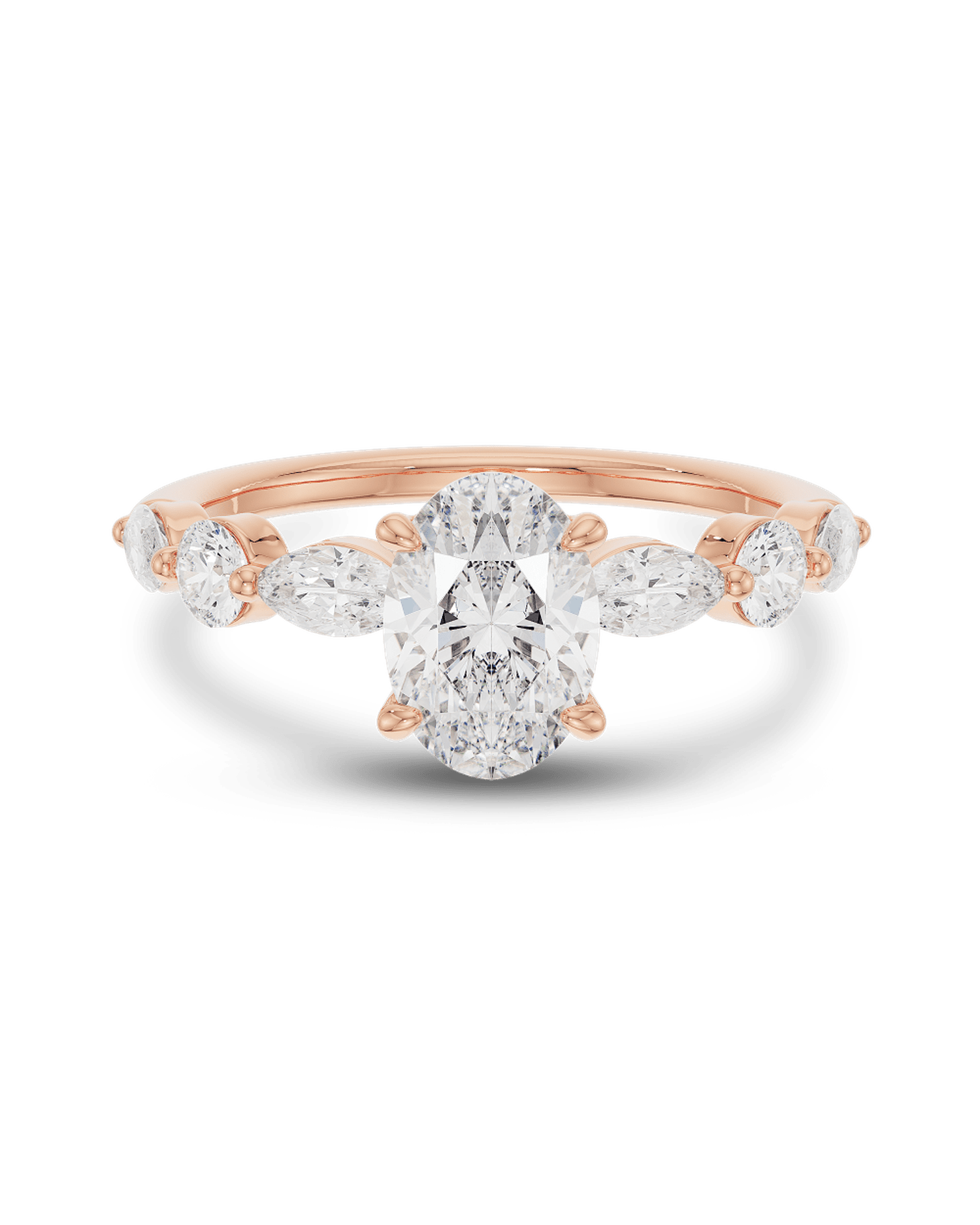Elegant Oval Lab Grown Diamond Pavé Engagement Ring – 1.0 - 3.50 CT
