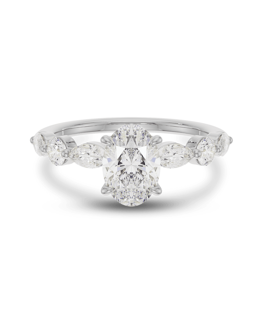 Elegant Oval Lab Grown Diamond Pavé Engagement Ring – 1.0 - 3.50 CT