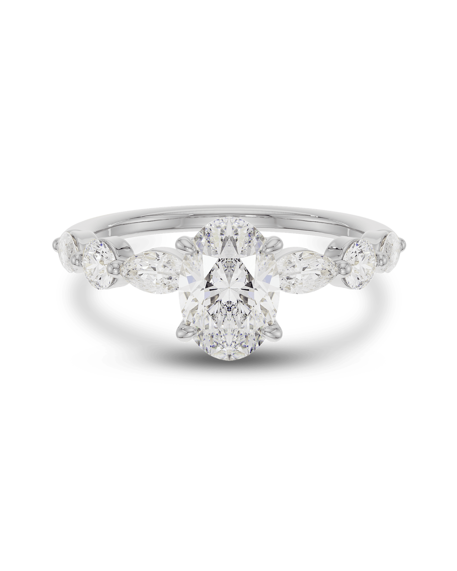 Elegant Oval Lab Grown Diamond Pavé Engagement Ring – 1.0 - 3.50 CT