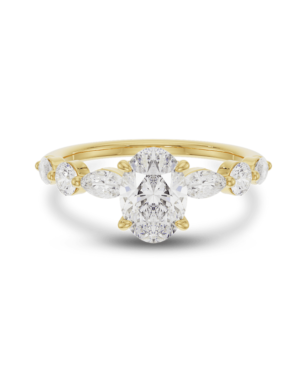 Elegant Oval Lab Grown Diamond Pavé Engagement Ring – 1.0 - 3.50 CT