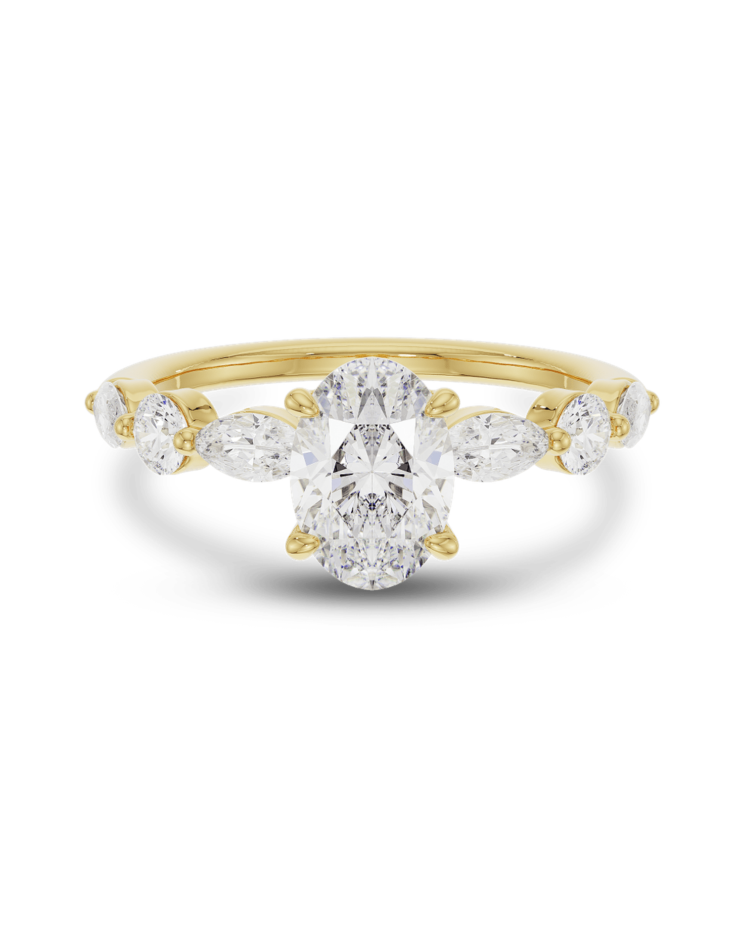 Elegant Oval Lab Grown Diamond Pavé Engagement Ring – 1.0 - 3.50 CT