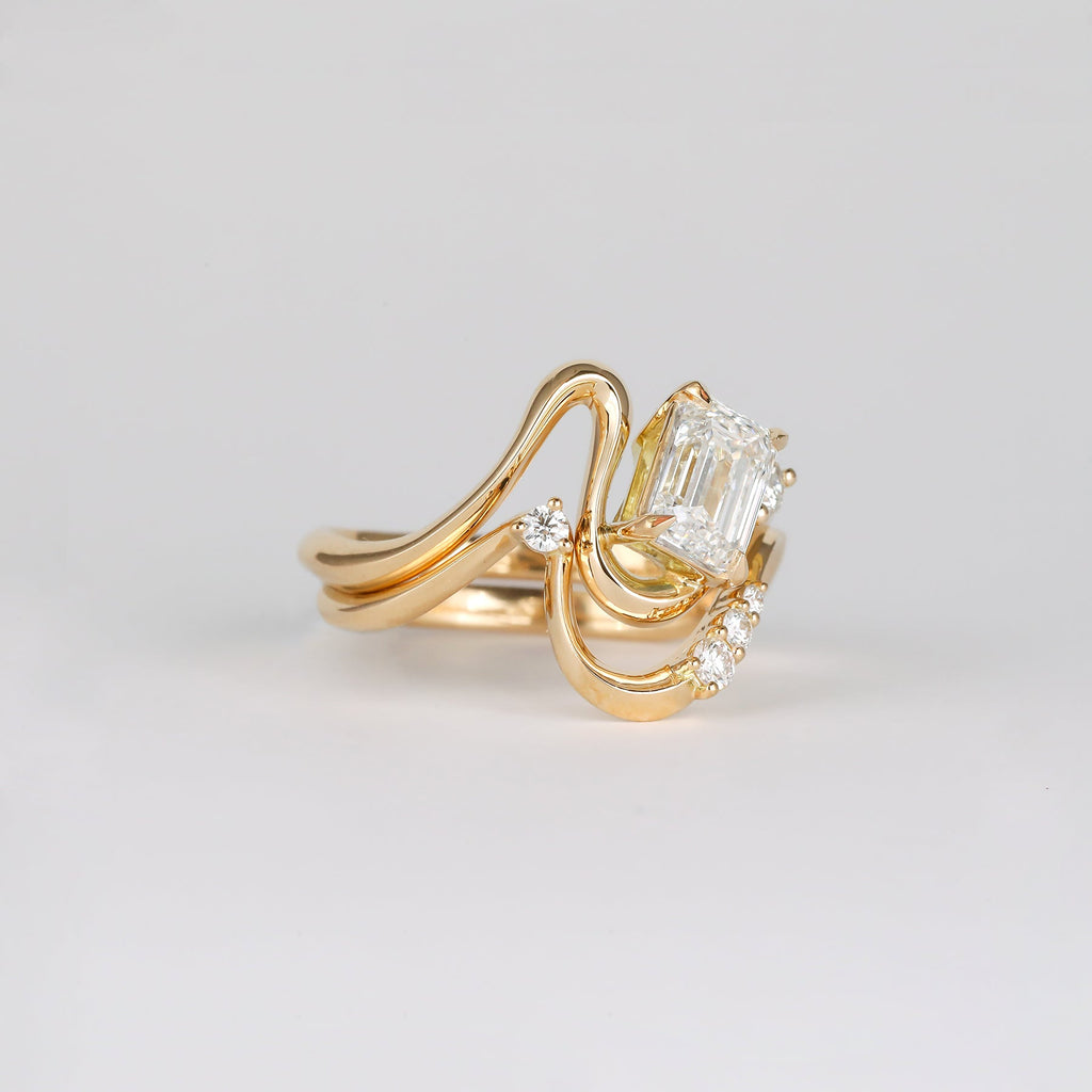 Emerald Cut Lab Grown Diamond Unique Engagement Ring – 1.0 - 3.50 CT
