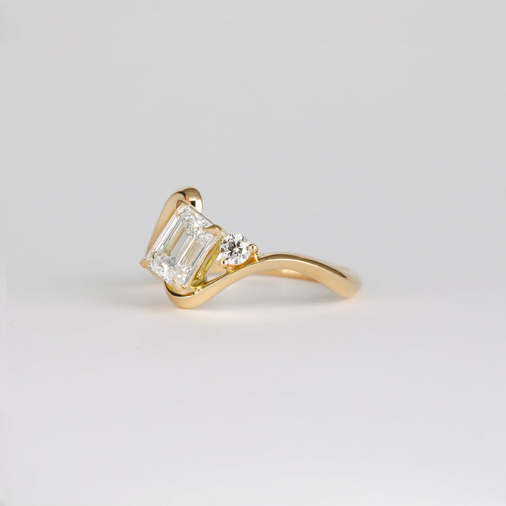 Emerald Cut Lab Grown Diamond Unique Engagement Ring – 1.0 - 3.50 CT