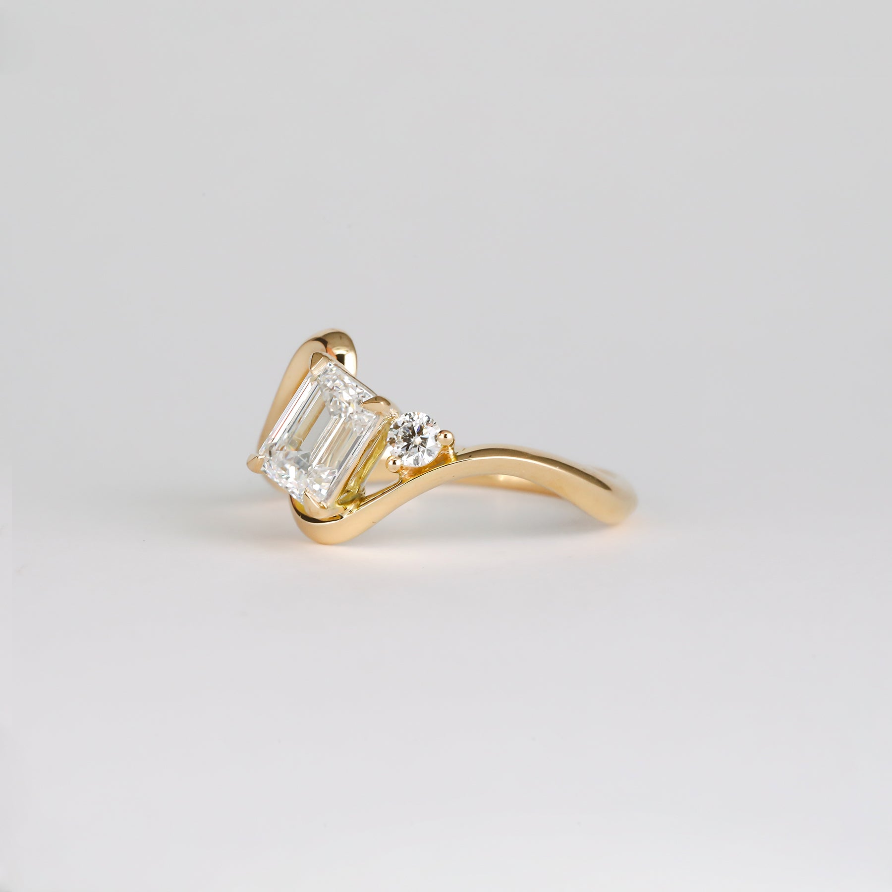 Emerald Cut Lab Grown Diamond Unique Engagement Ring – 1.0 - 3.50 CT