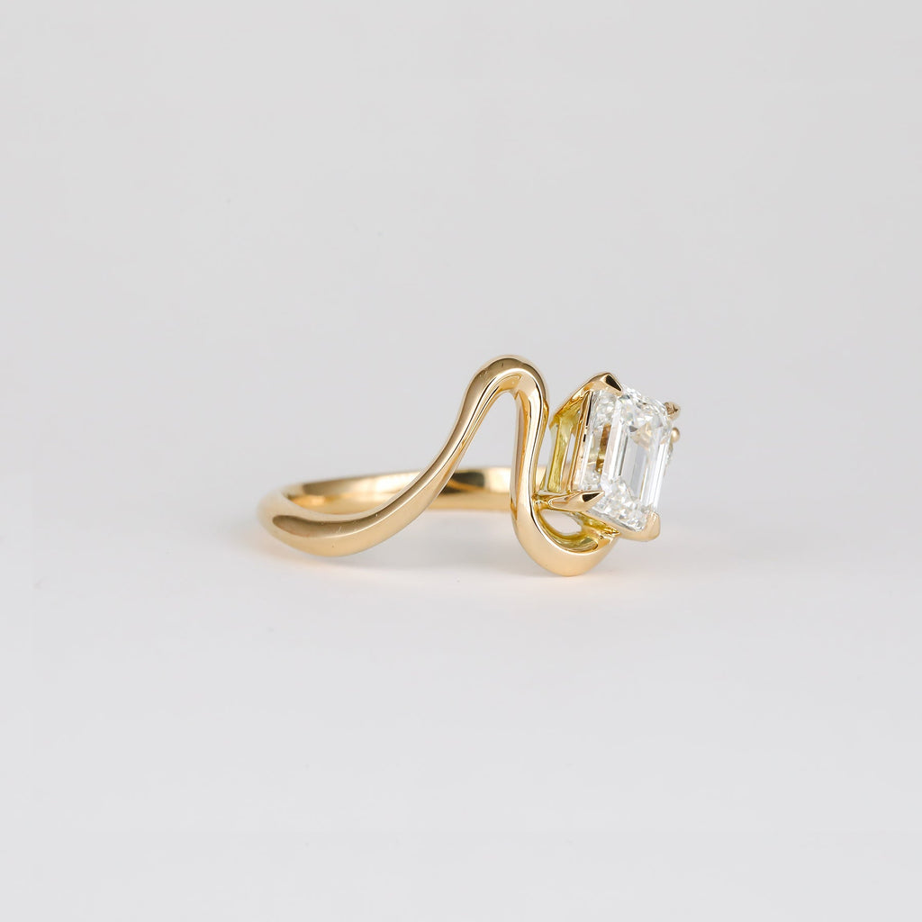 Emerald Cut Lab Grown Diamond Unique Engagement Ring – 1.0 - 3.50 CT