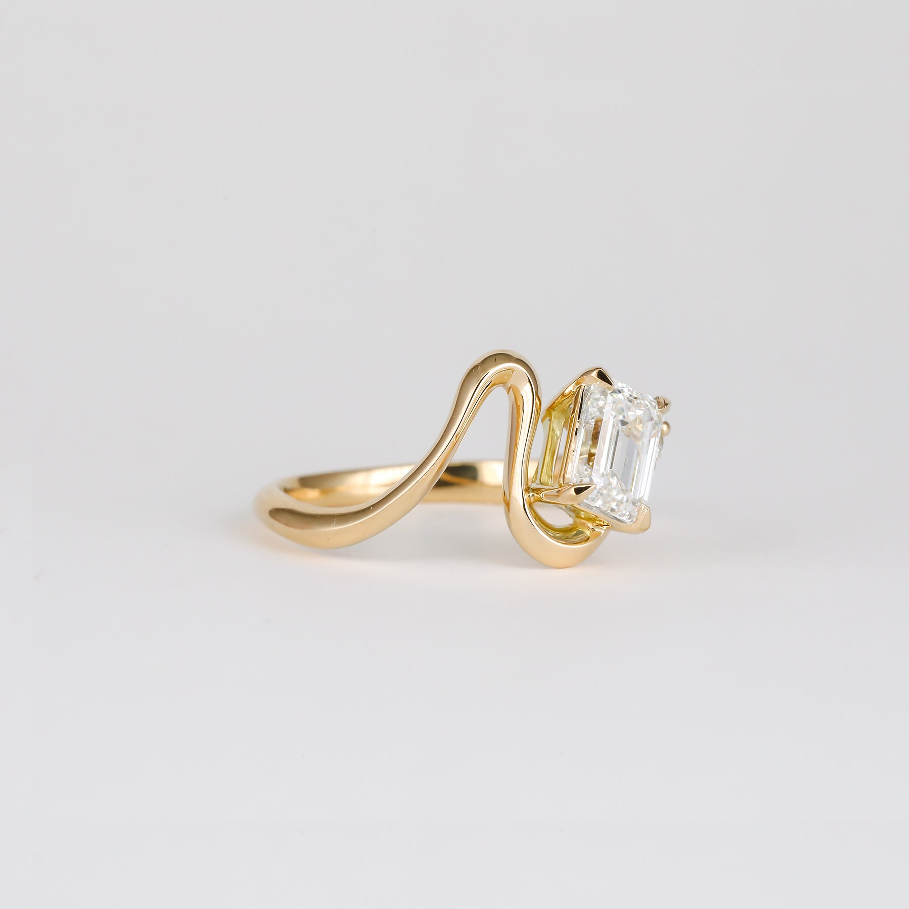 Emerald Cut Lab Grown Diamond Unique Engagement Ring – 1.0 - 3.50 CT