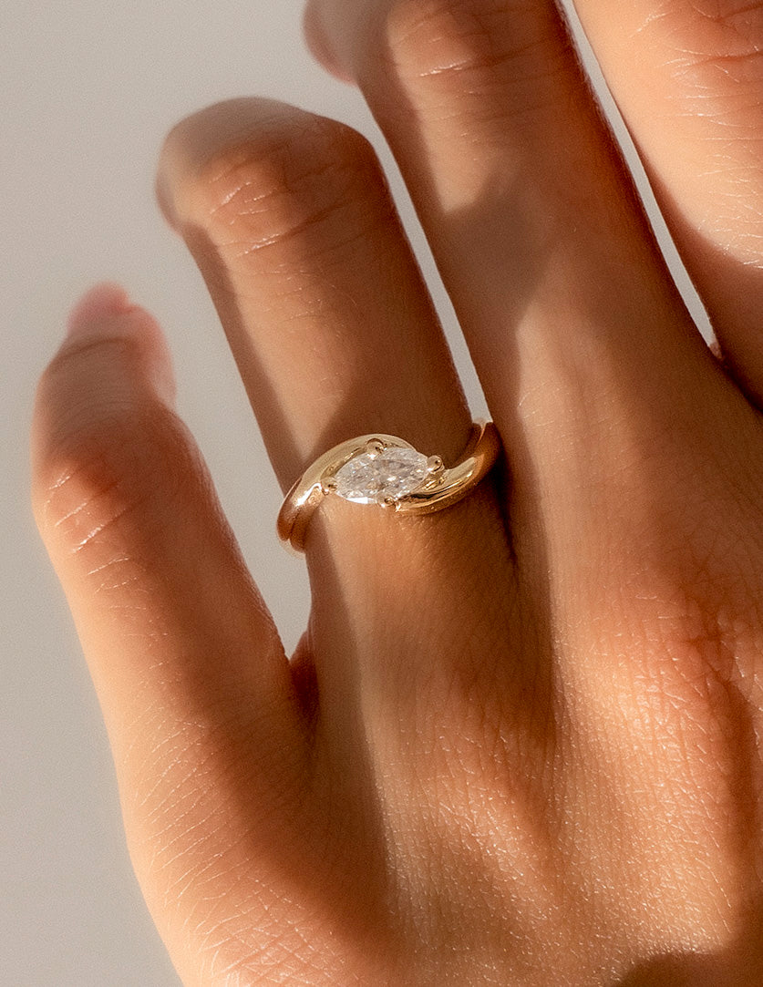 Marquise Lab Grown Diamond Solitaire Engagement Ring – 10K/14K/18K Gold & Platinum – 1.0–3.5 CT