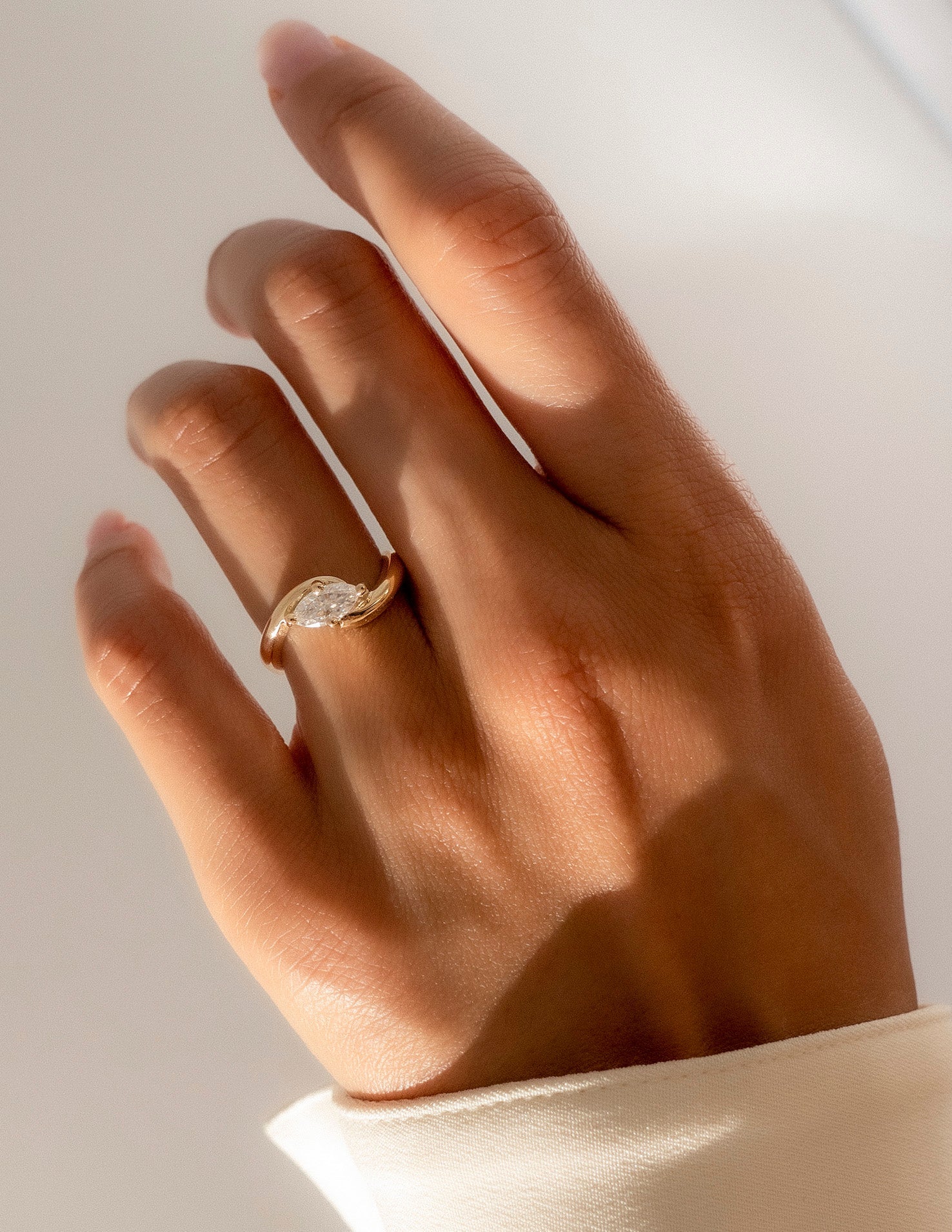 Marquise Lab Grown Diamond Solitaire Engagement Ring – 10K/14K/18K Gold & Platinum – 1.0–3.5 CT