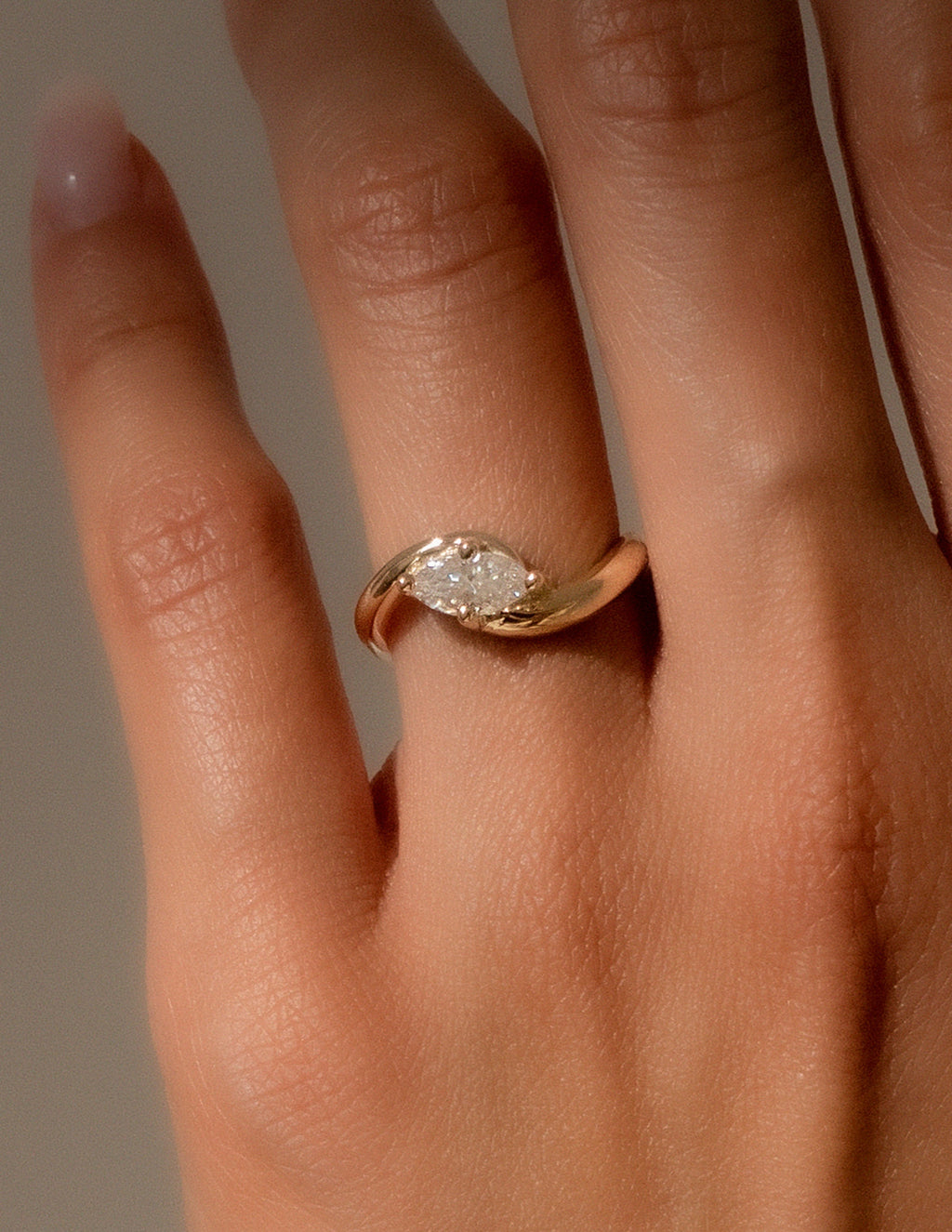 Marquise Lab Grown Diamond Solitaire Engagement Ring – 10K/14K/18K Gold & Platinum – 1.0–3.5 CT