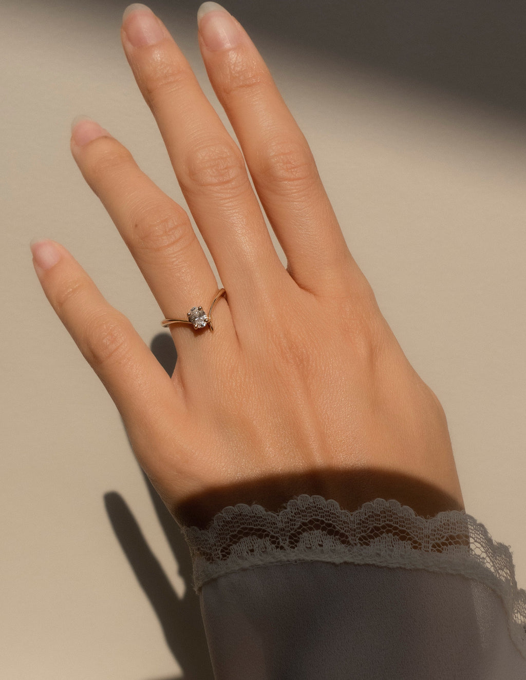 Oval Cut Lab Grown Diamond Solitaire Engagement Ring – 10K/14K/18K Gold & Platinum – 1.0–3.5 CT