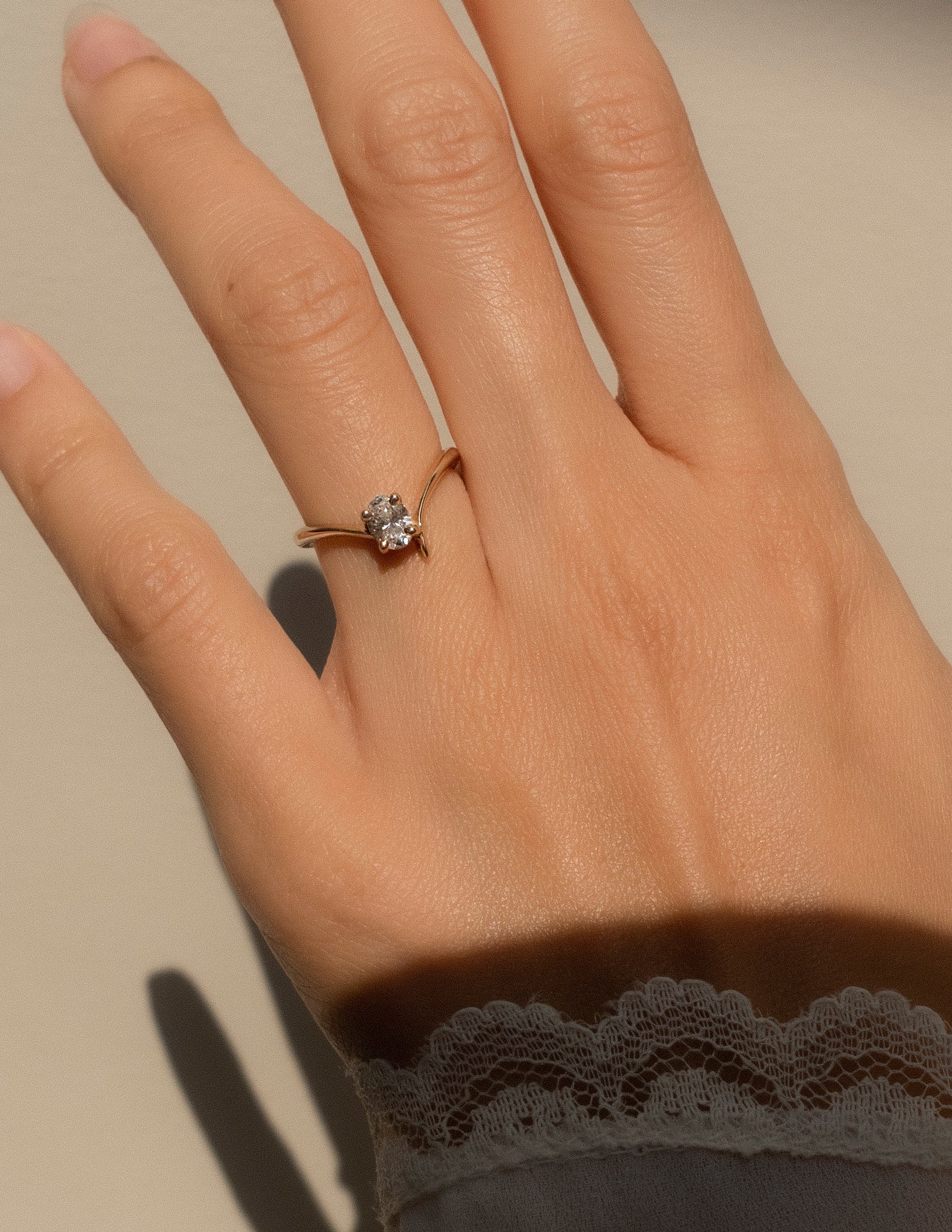 Oval Cut Lab Grown Diamond Solitaire Engagement Ring – 10K/14K/18K Gold & Platinum – 1.0–3.5 CT