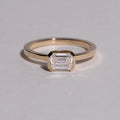 Emerald Cut Lab Grown Diamond Bezel Engagement Ring