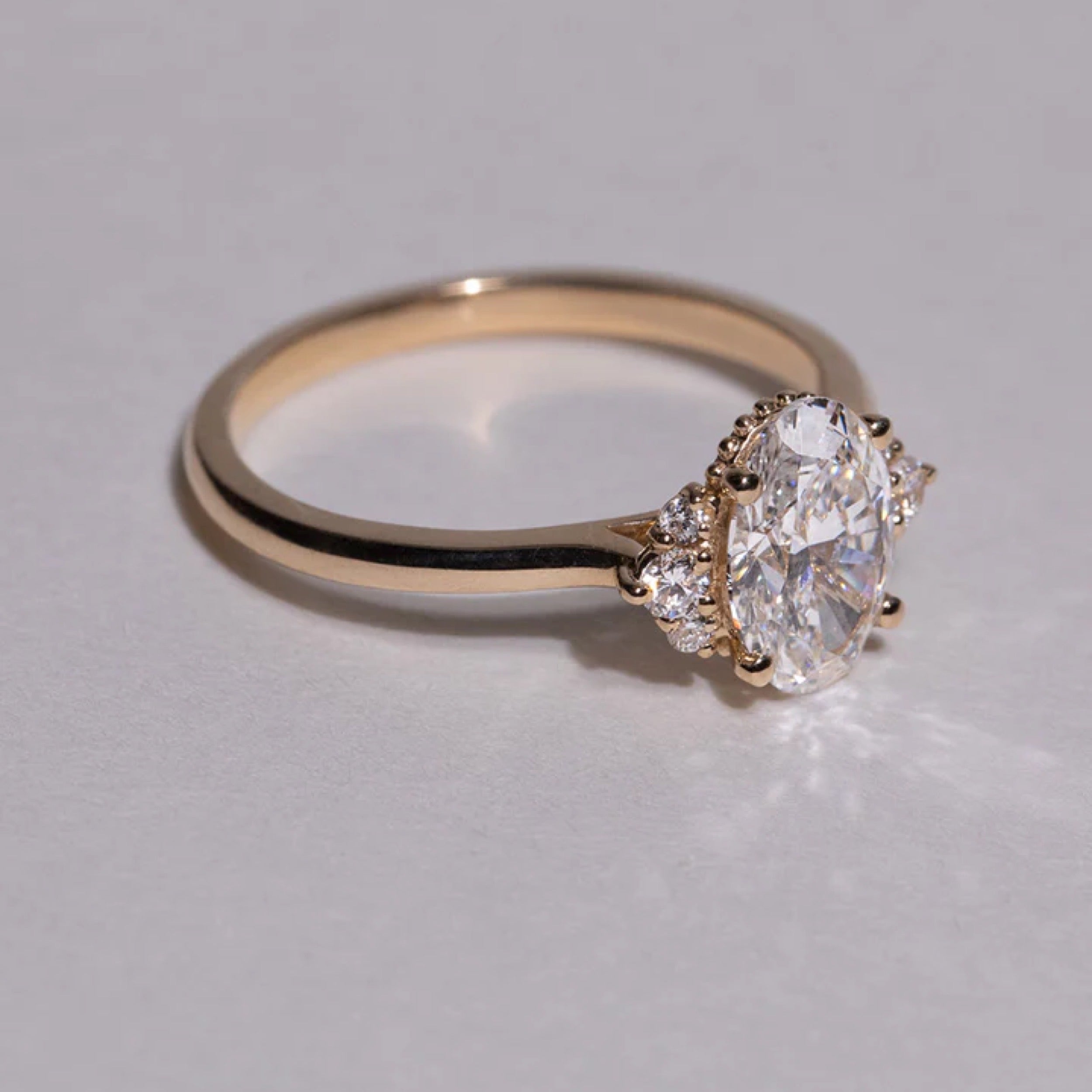 Oval Cut Lab Grown Diamond Cluster Engagement Ring – 1.0 - 3.50 CT