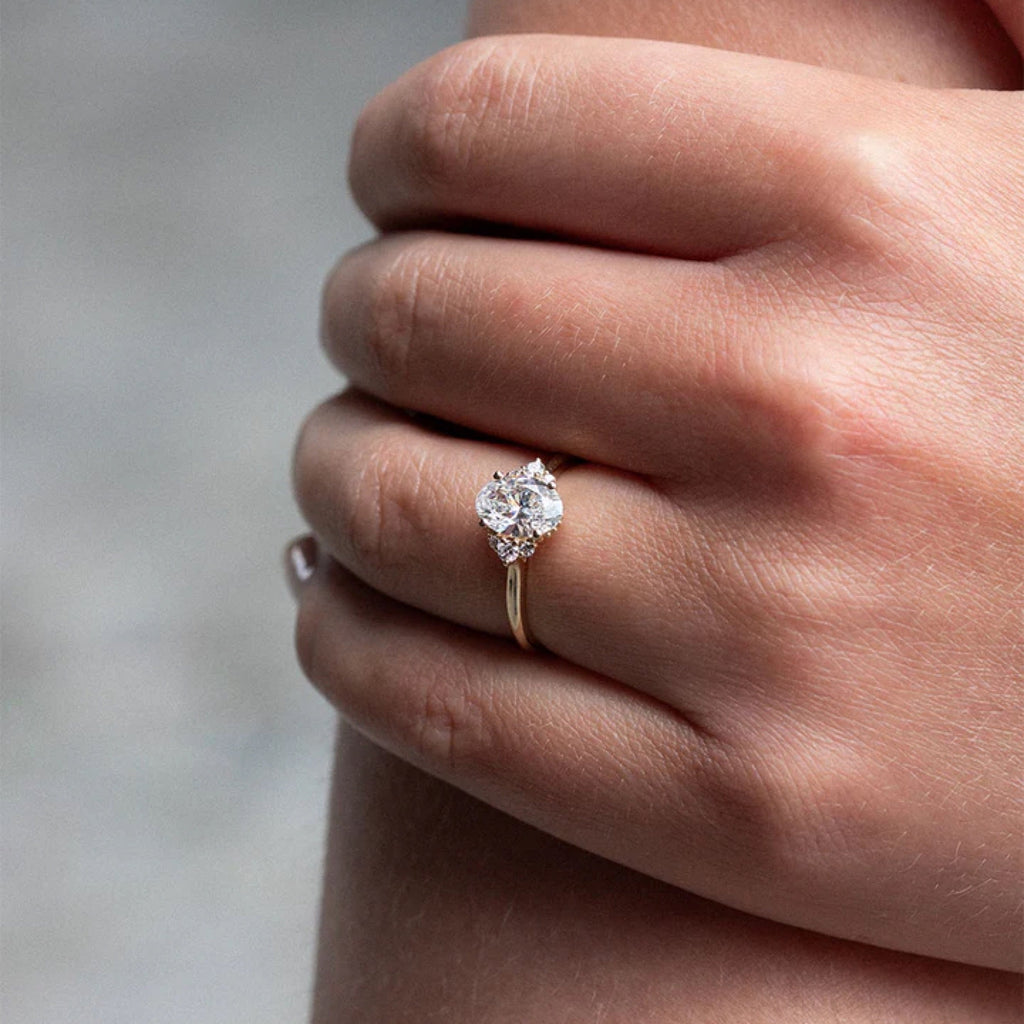 Oval Cut Lab Grown Diamond Cluster Engagement Ring – 1.0 - 3.50 CT