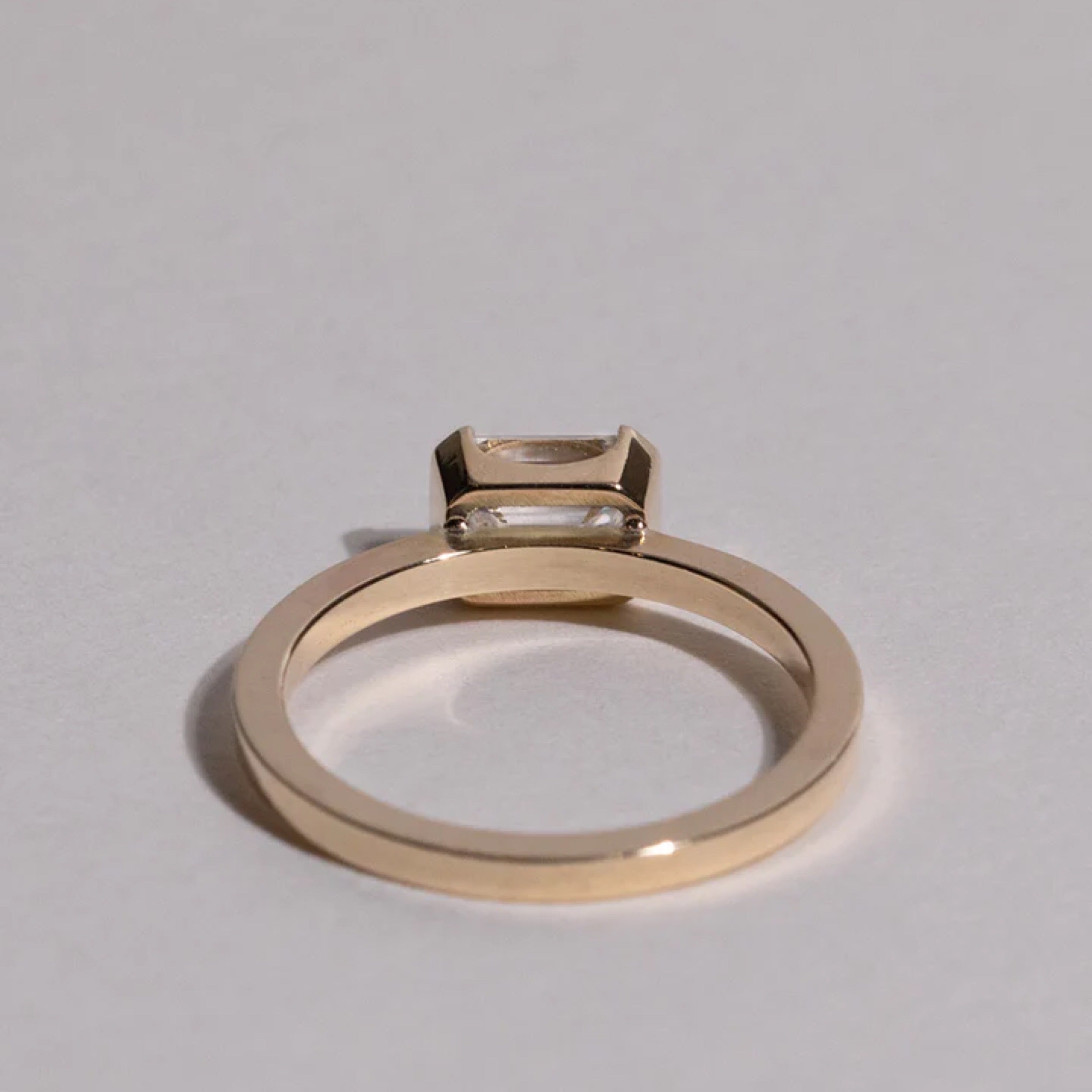 1.0 - 3.50 CT Emerald Cut Lab Grown Diamond Bezel Engagement Ring