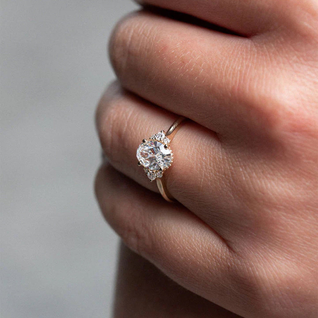 Oval Cut Lab Grown Diamond Cluster Engagement Ring – 1.0 - 3.50 CT