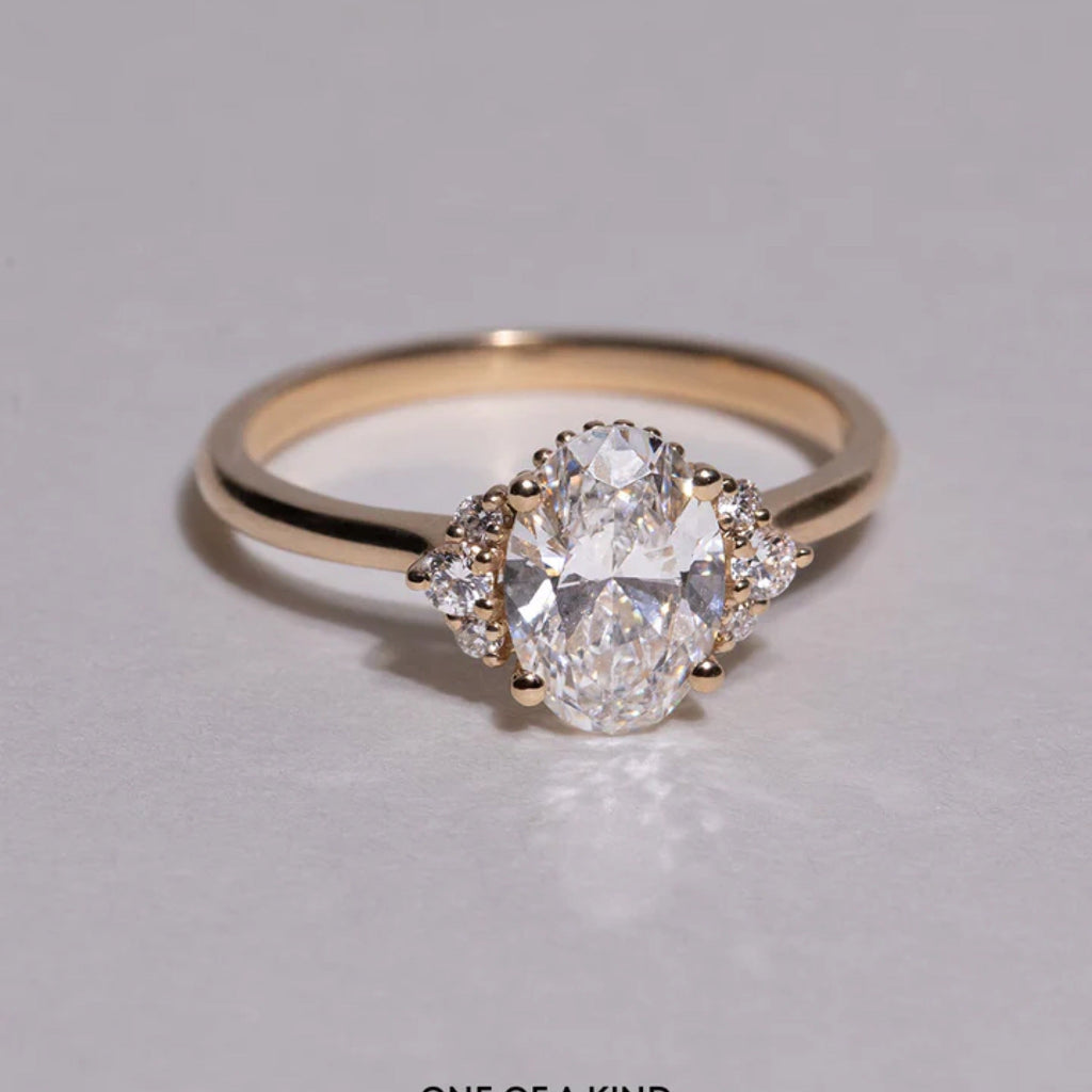 Oval Cut Lab Grown Diamond Cluster Engagement Ring – 1.0 - 3.50 CT